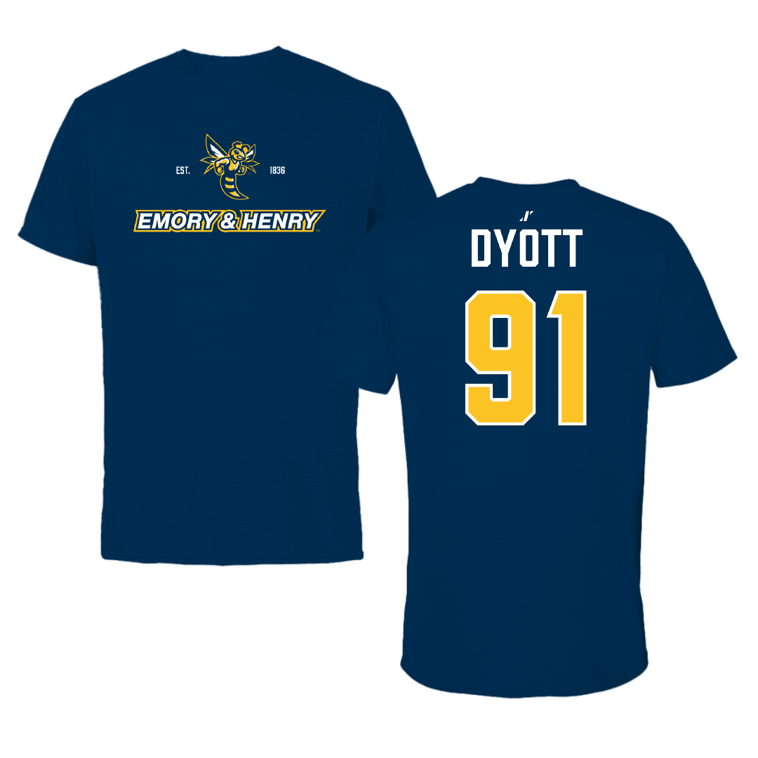 Emory & Henry College Lacrosse (M) Navy General Performance Tee - #91 Kyle Dyott