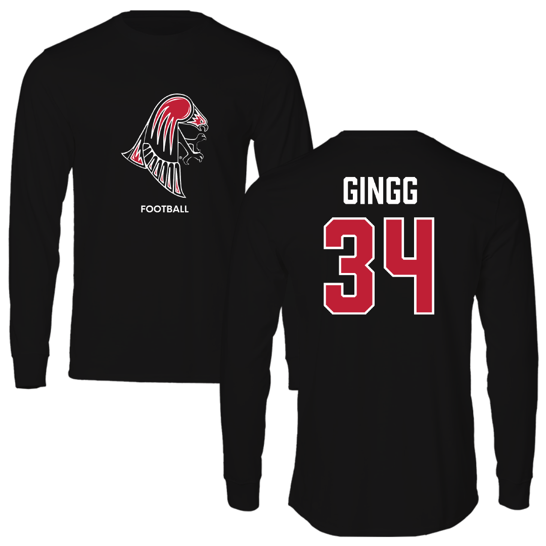 University of Wisconsin-River Falls Football Black Mascot Long Sleeve - #34 Conrad Gingg