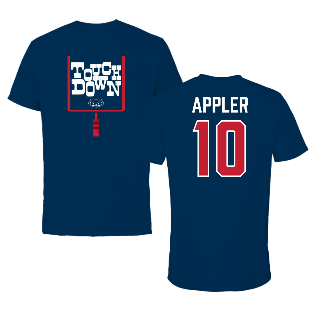 Florida Atlantic University Football Navy Touchdown Tee - #10 Aliam Appler