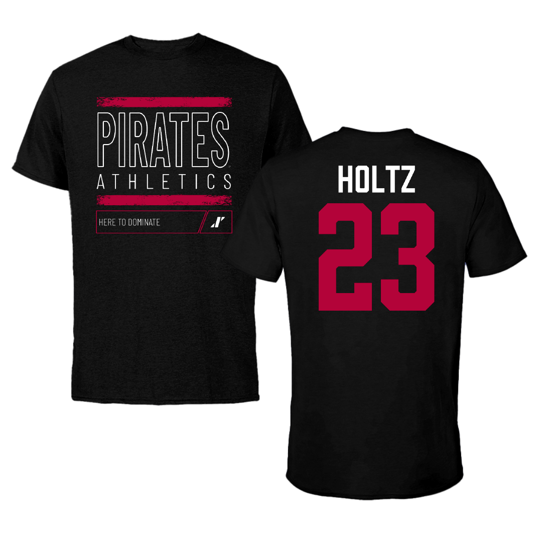 Whitworth University Basketball Black Dominate Performance Tee - #23 Jake Holtz