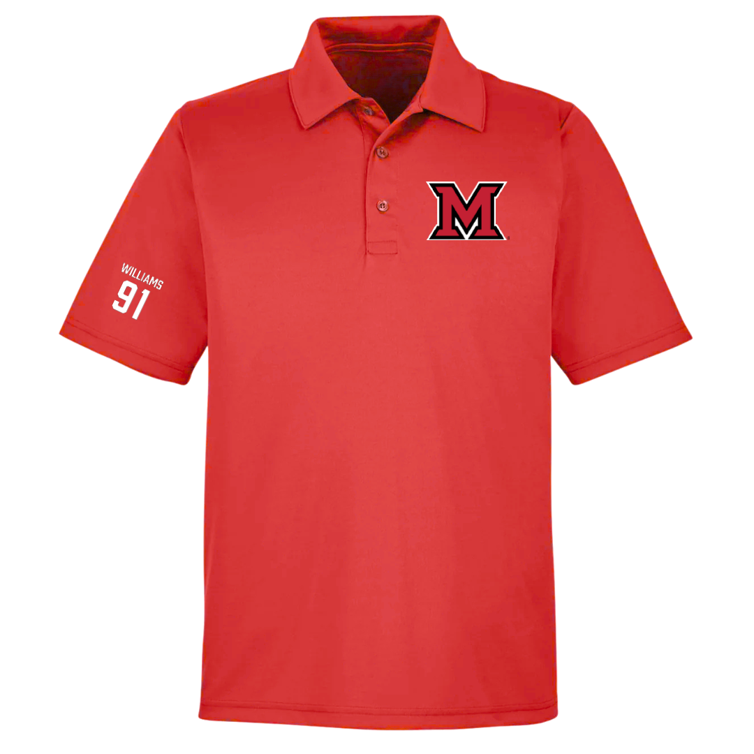 Miami University (Ohio) Football Red Polo - #91 Sam Williams
