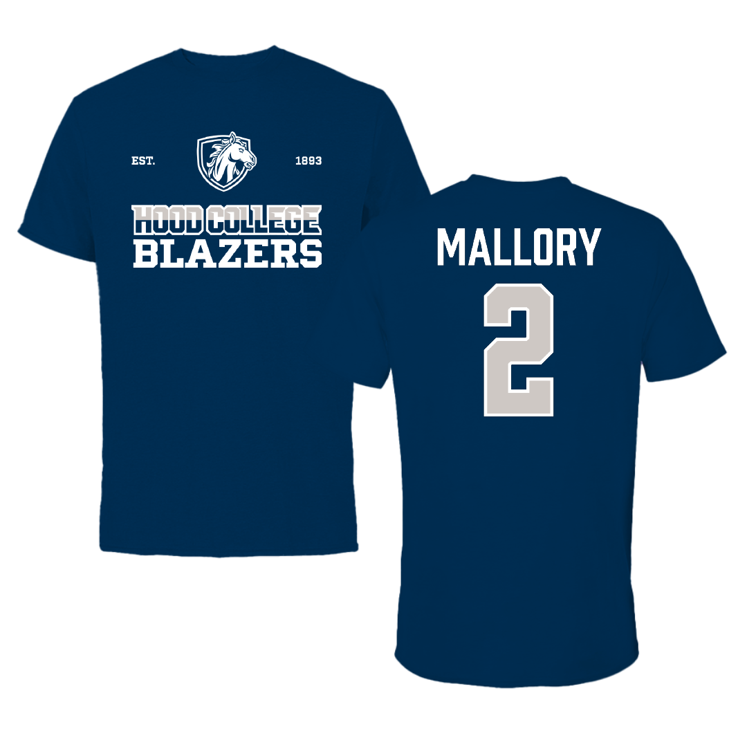 Hood College Basketball Navy General Tee - #2 Karron Mallory
