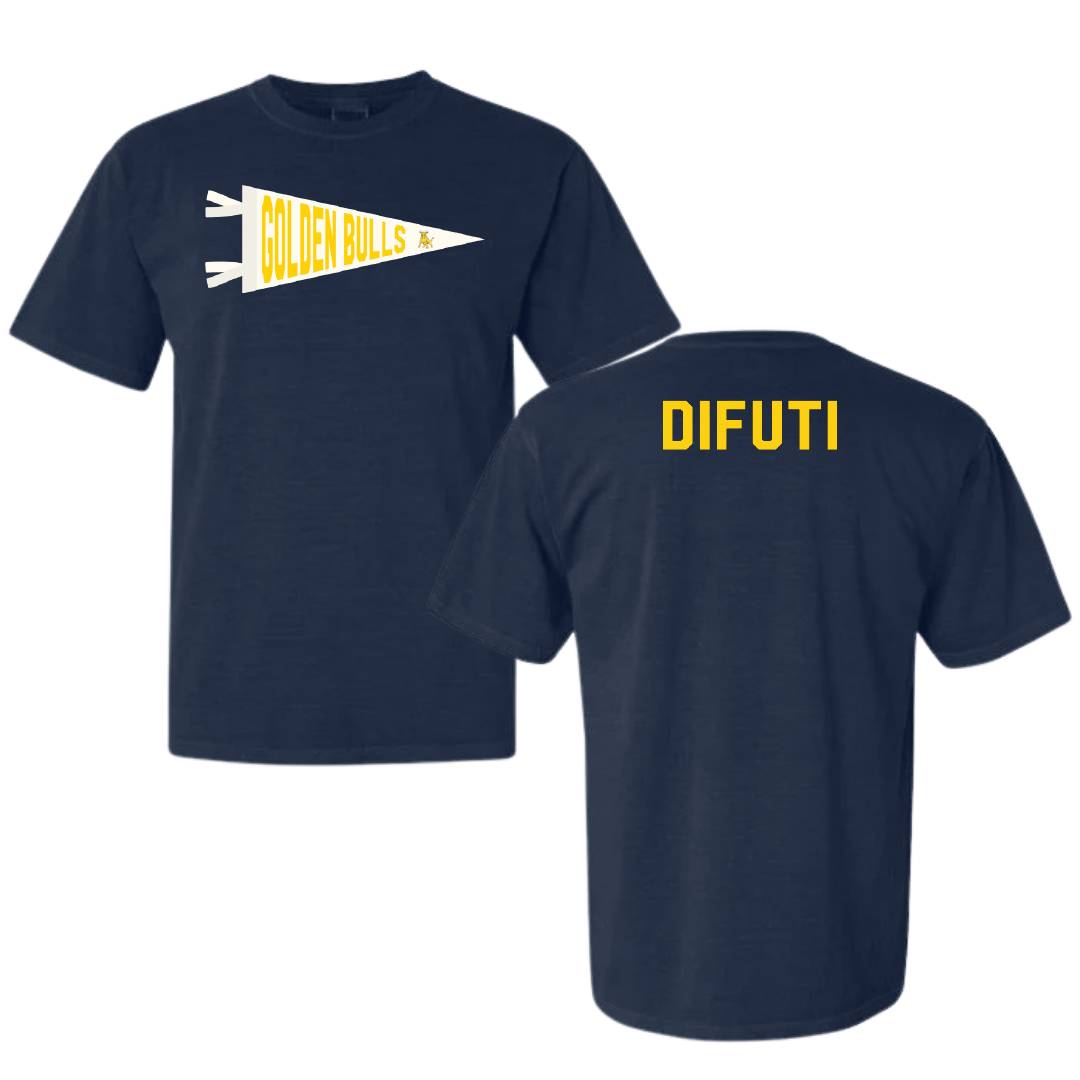 Johnson C. Smith University Tennis Navy Pennant Comfort Colors Tee - Moises Difuti