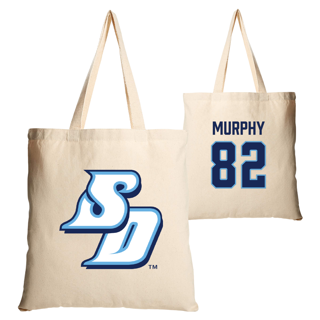 University of San Diego Football Tan Canvas Tote Bag - #82 Kollen Murphy