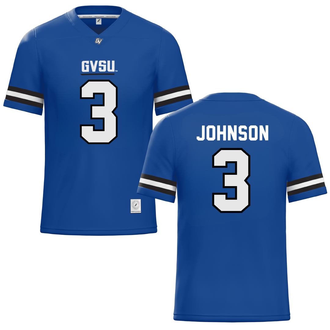 Grand Valley State University Blue Football Jersey - #3 Donovan Johnson