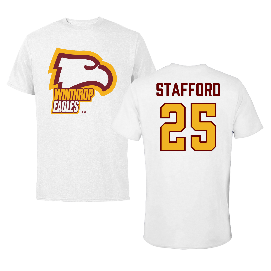 Winthrop University Soccer (M) White Eagles Performance Tee - #25 Christian Stafford