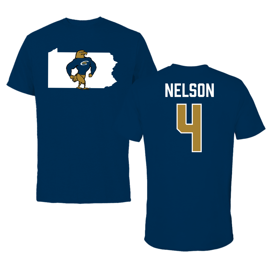 PennWest Clarion Basketball Navy State Tee - #4 Trey Nelson