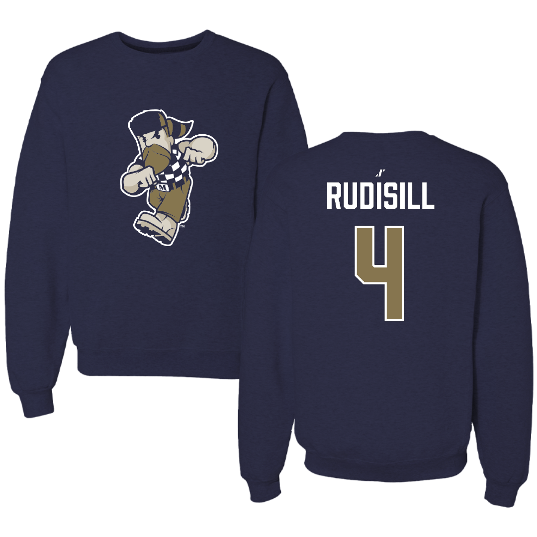 Mount St. Mary's University Baseball Navy Crewneck - #4 Bryce Rudisill