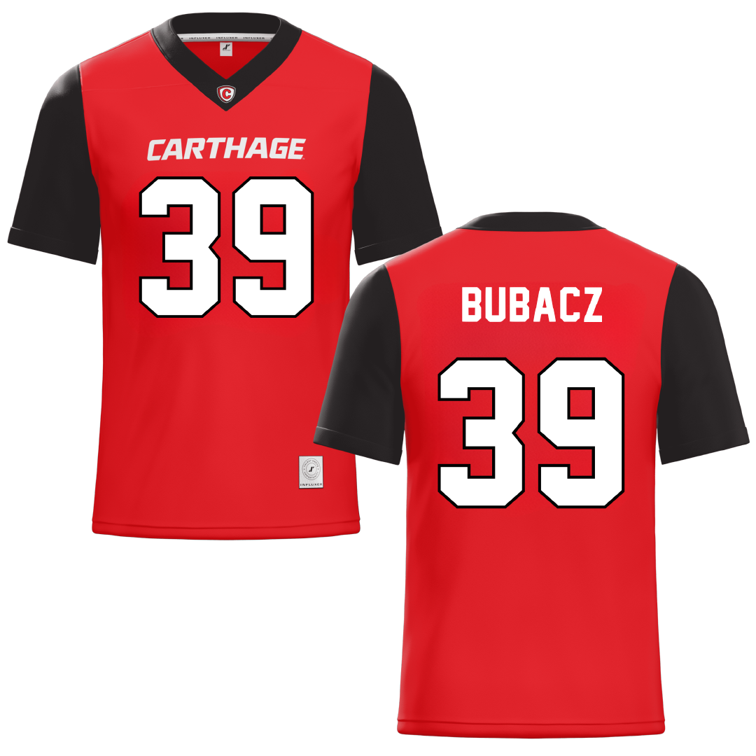 Carthage College Red Football Jersey - #39 Benjamin Bubacz