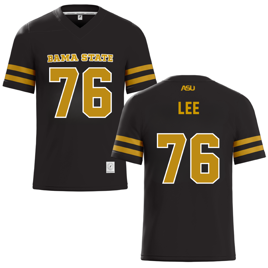 Alabama State University Black Football Jersey - #76 Marvin Lee