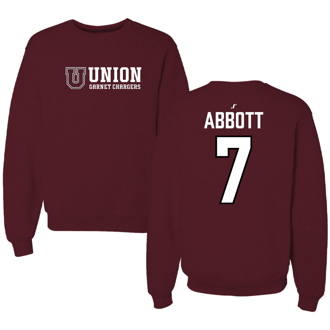 Union College Soccer Maroon General Crewneck - #7 London Abbott