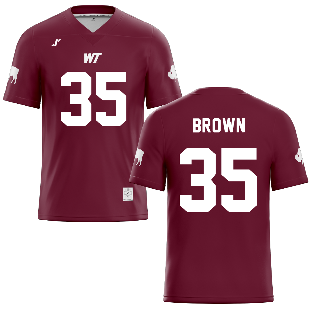 West Texas A&M University Maroon Football Jersey - #35 Kameron Brown