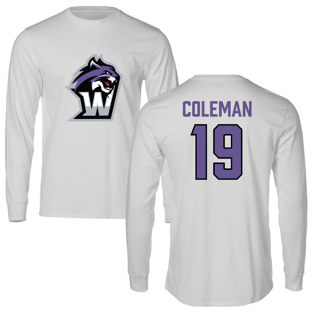 Wiley University Softball Light Gray Long Sleeve - #19 Adriauna Coleman