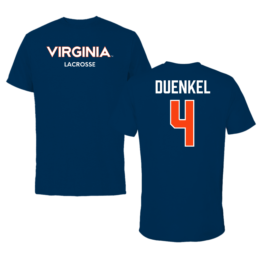 University of Virginia Lacrosse (M) Navy Performance Tee - #4 Ryan Duenkel