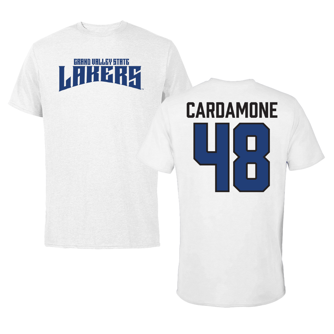Grand Valley State University Football White Classic Tee - #48 Anthony Cardamone