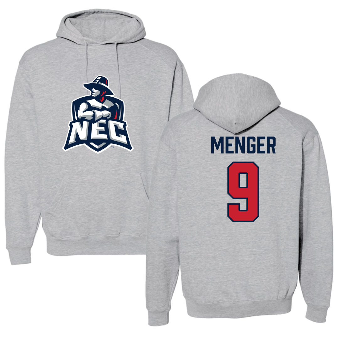 New England College Football Sport Gray Hoodie - #9 Erik Menger