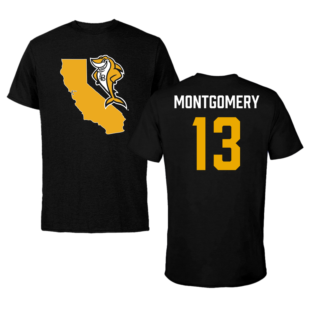 Long Beach State University Baseball Black State Performance Tee - #13 Kellan Montgomery