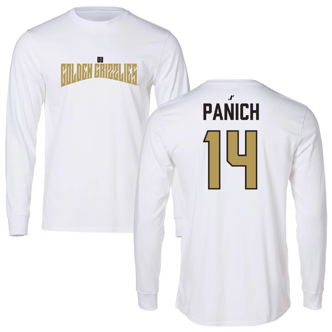 Oakland University Ice Hockey White Classic Performance Long Sleeve - #14 CJ Panich