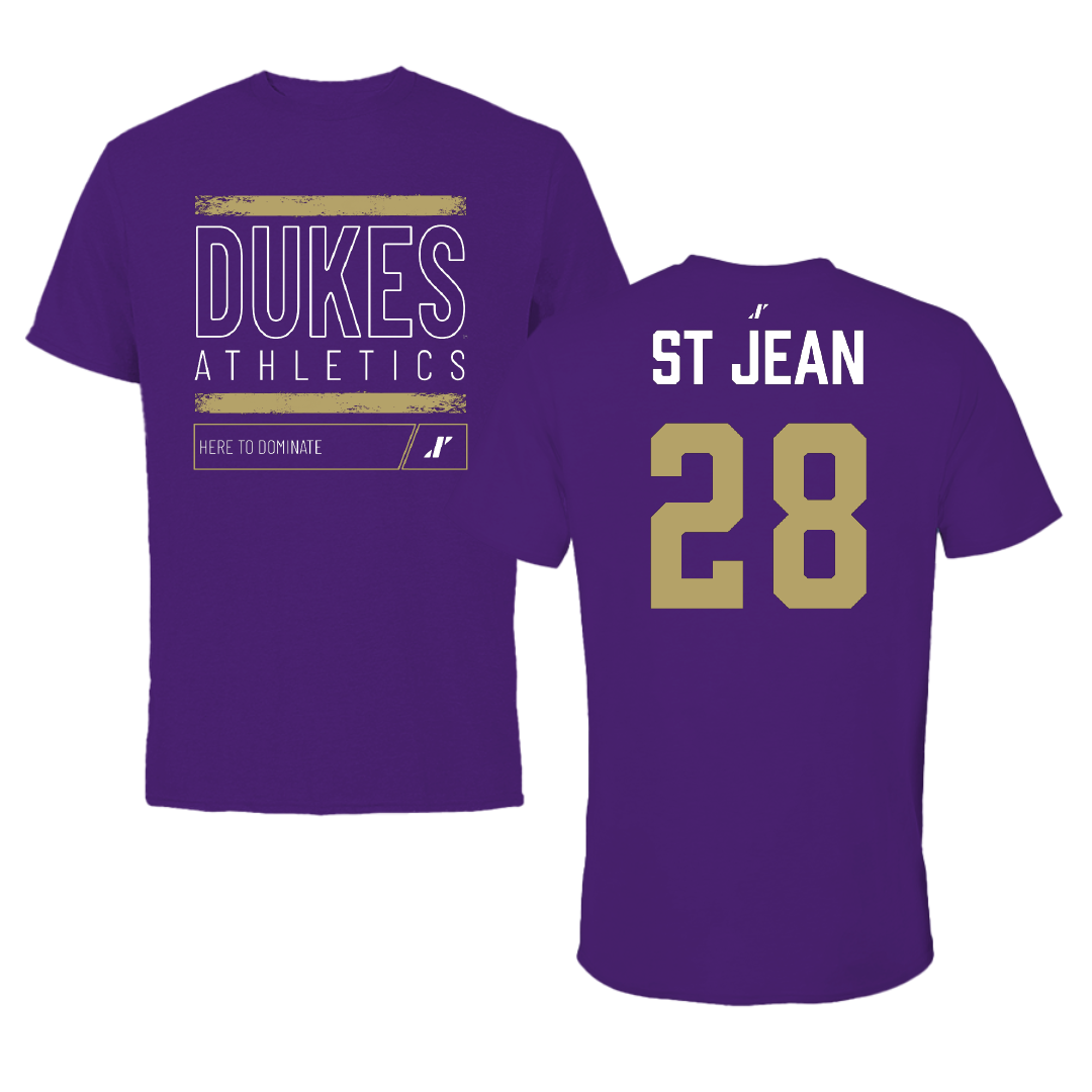 James Madison University Softball Purple Dominate Performance Tee - #28 Lisey St Jean