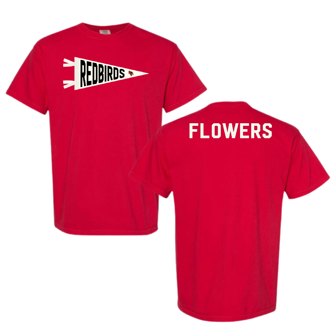 Illinois State University Track and Field Red Pennant Comfort Colors Tee - Chavi Flowers