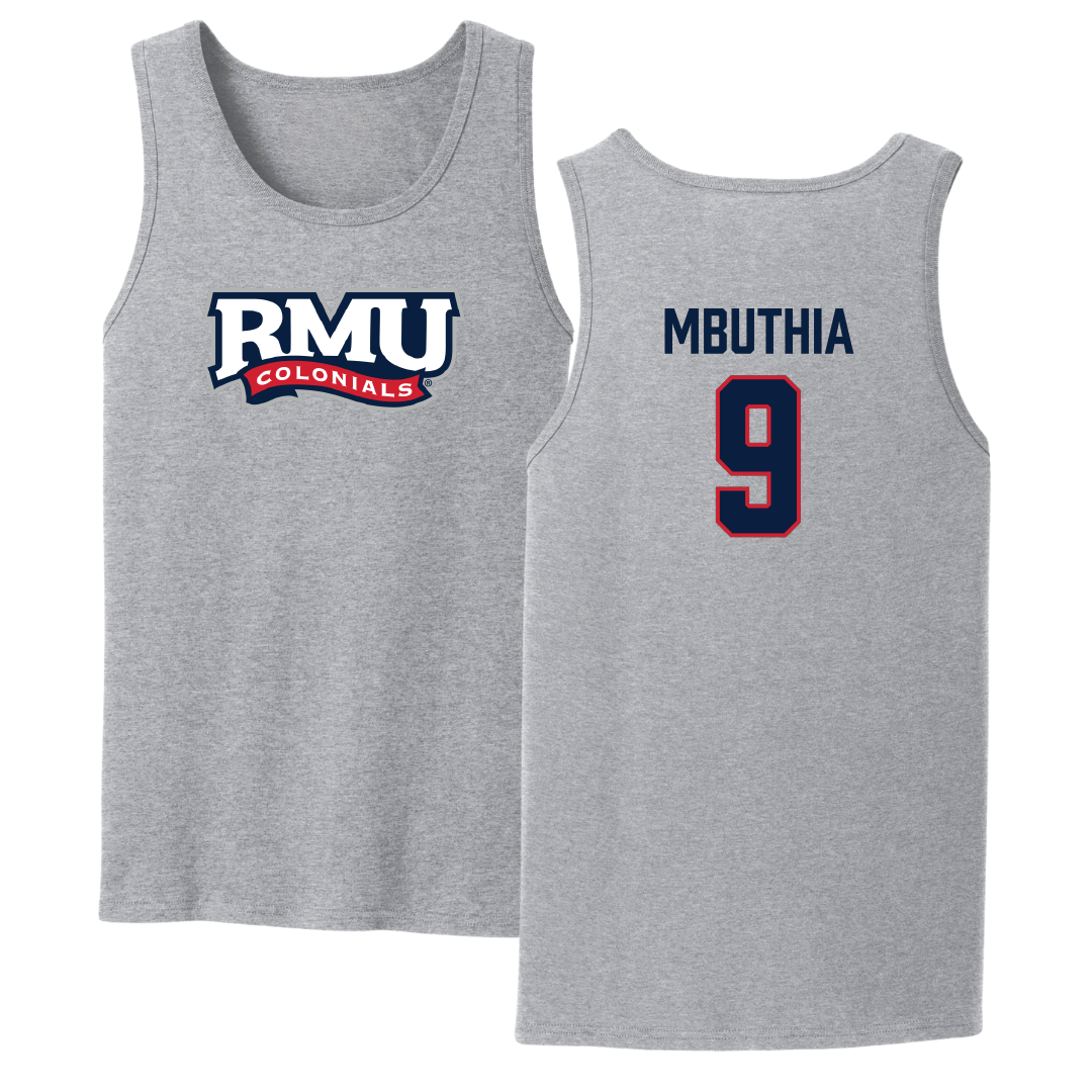 Robert Morris University Soccer Sport Gray Tank Top - #9 John Paul Mbuthia