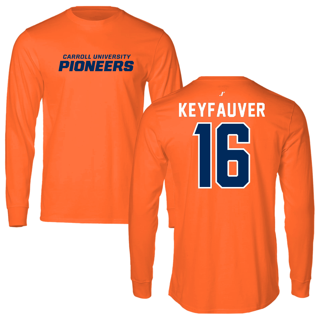 Carroll University Lacrosse Orange Performance Long Sleeve - #16 Kevin Keyfauver