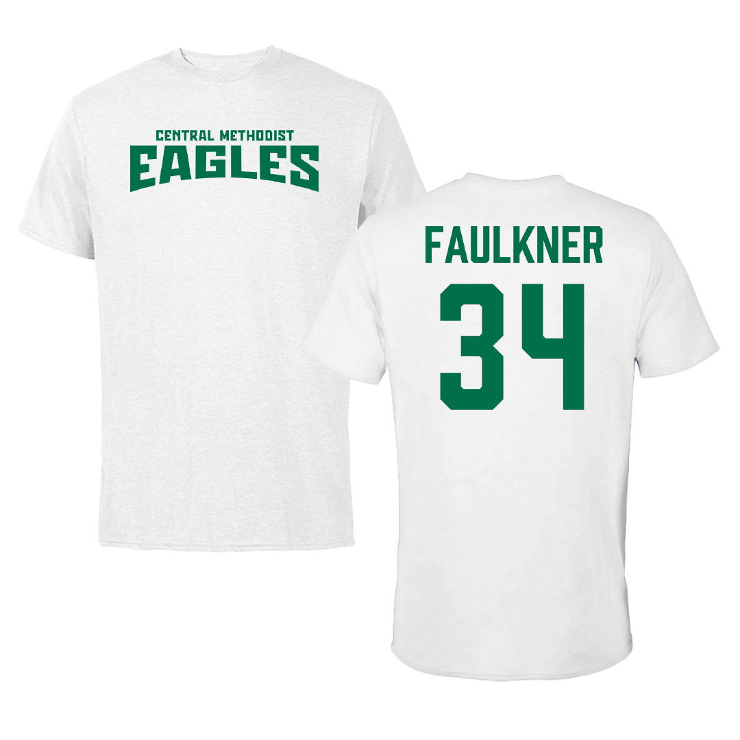 Central Methodist University Baseball White Classic Tee - #34 Benjamin Faulkner