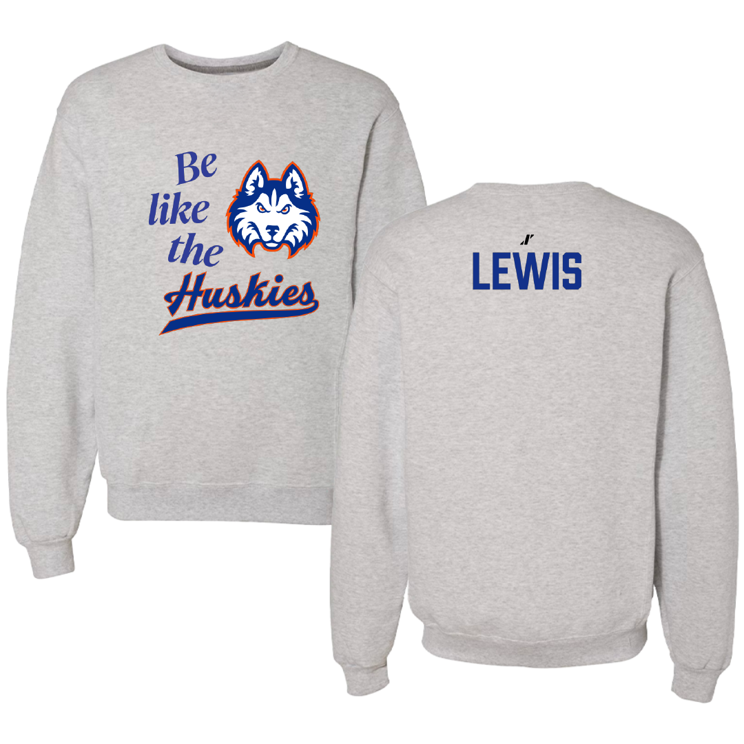 Houston Christian University Football Light Gray Be Like Us Crewneck - Darius Lewis