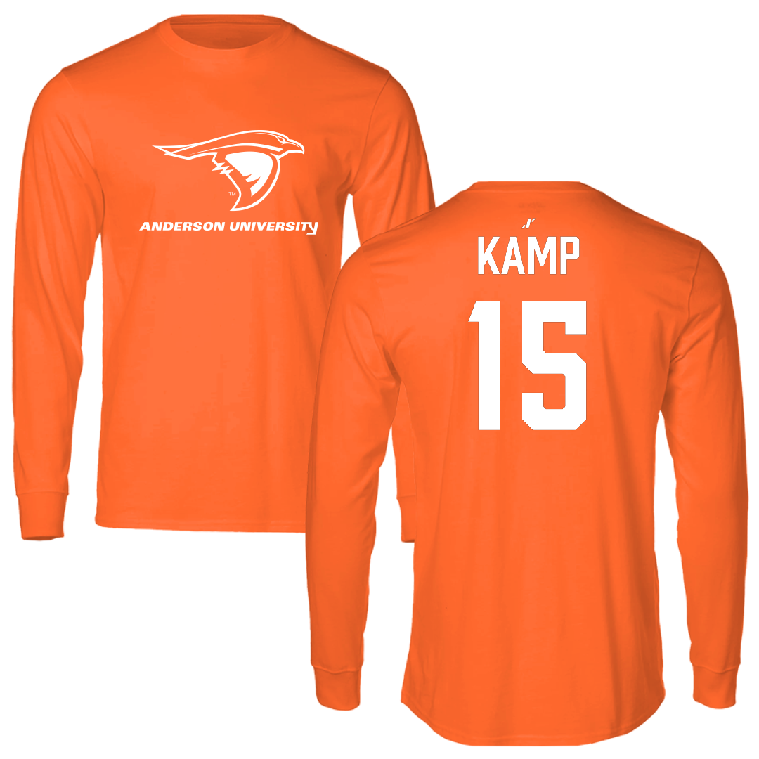 Anderson University (Indiana) Baseball Orange Long Sleeve - #15 Jackson Kamp