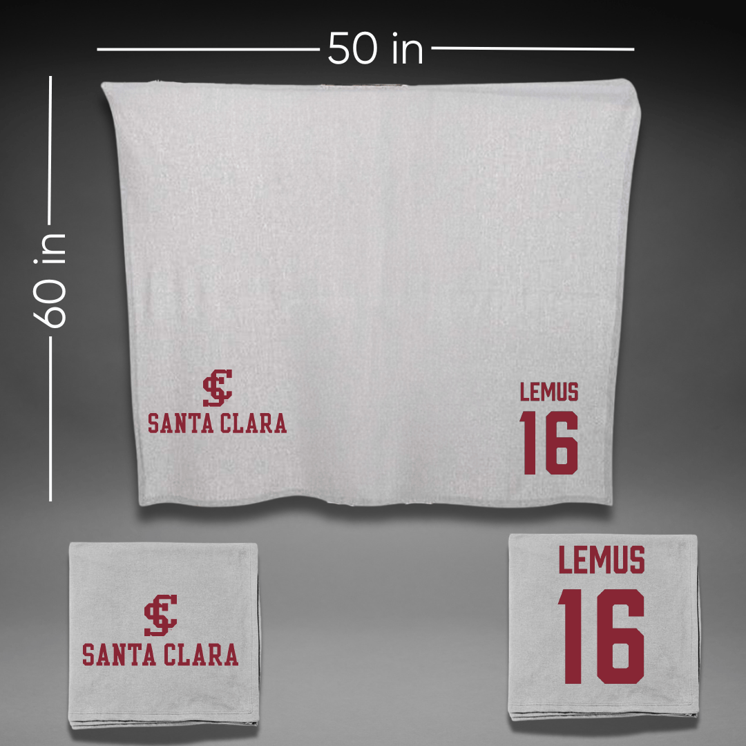 Santa Clara University Softball Gray Blanket - #16 Jacqueline Lemus