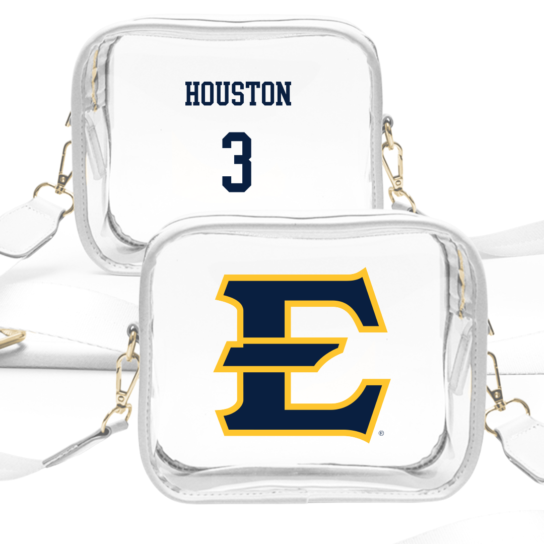 East Tennessee State University Football White Clear Stadium Bag - #3 Devontae Houston