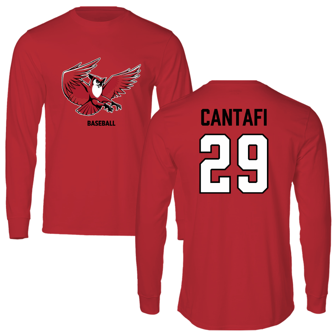 Keene State College Baseball Red Performance Long Sleeve - #29 Daniel Cantafi