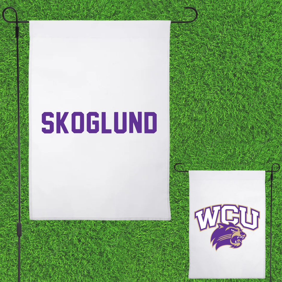 Western Carolina University TF and XC White Garden Flag - Peyton Skoglund