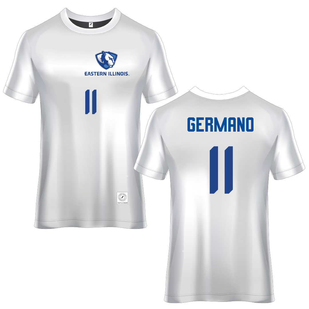 Eastern Illinois University White Soccer Jersey - #11 Kate Germano