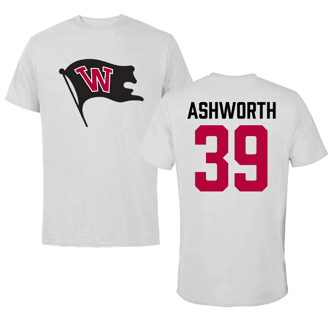 Whitworth University Baseball Light Gray Performance Tee - #39 Conner Ashworth
