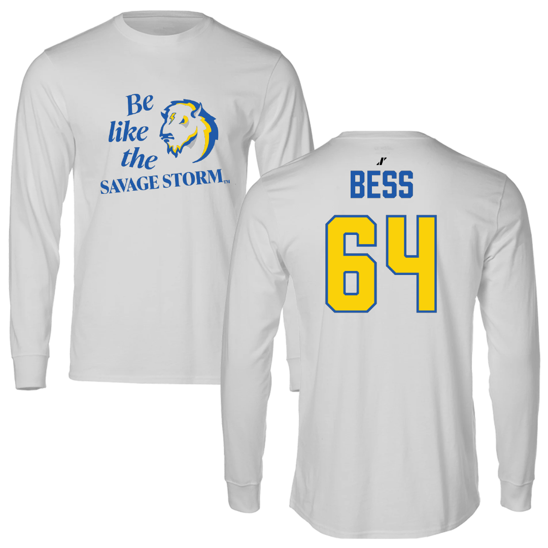 Southeastern Oklahoma State University Football Light Gray Be Like Us Long Sleeve - #64 James Bess