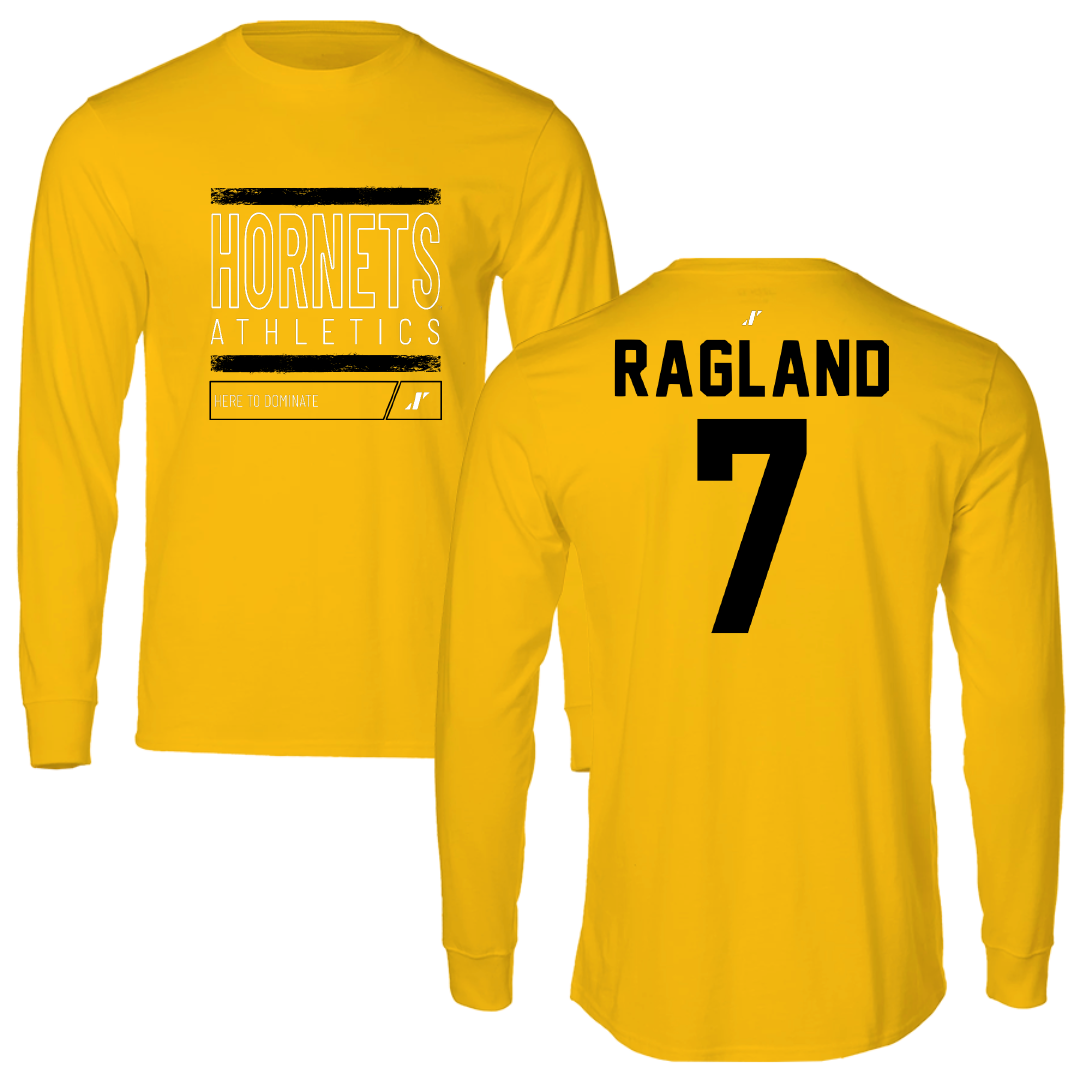 Alabama State University Football Gold Dominate Performance Long Sleeve - #7 Braylen Ragland