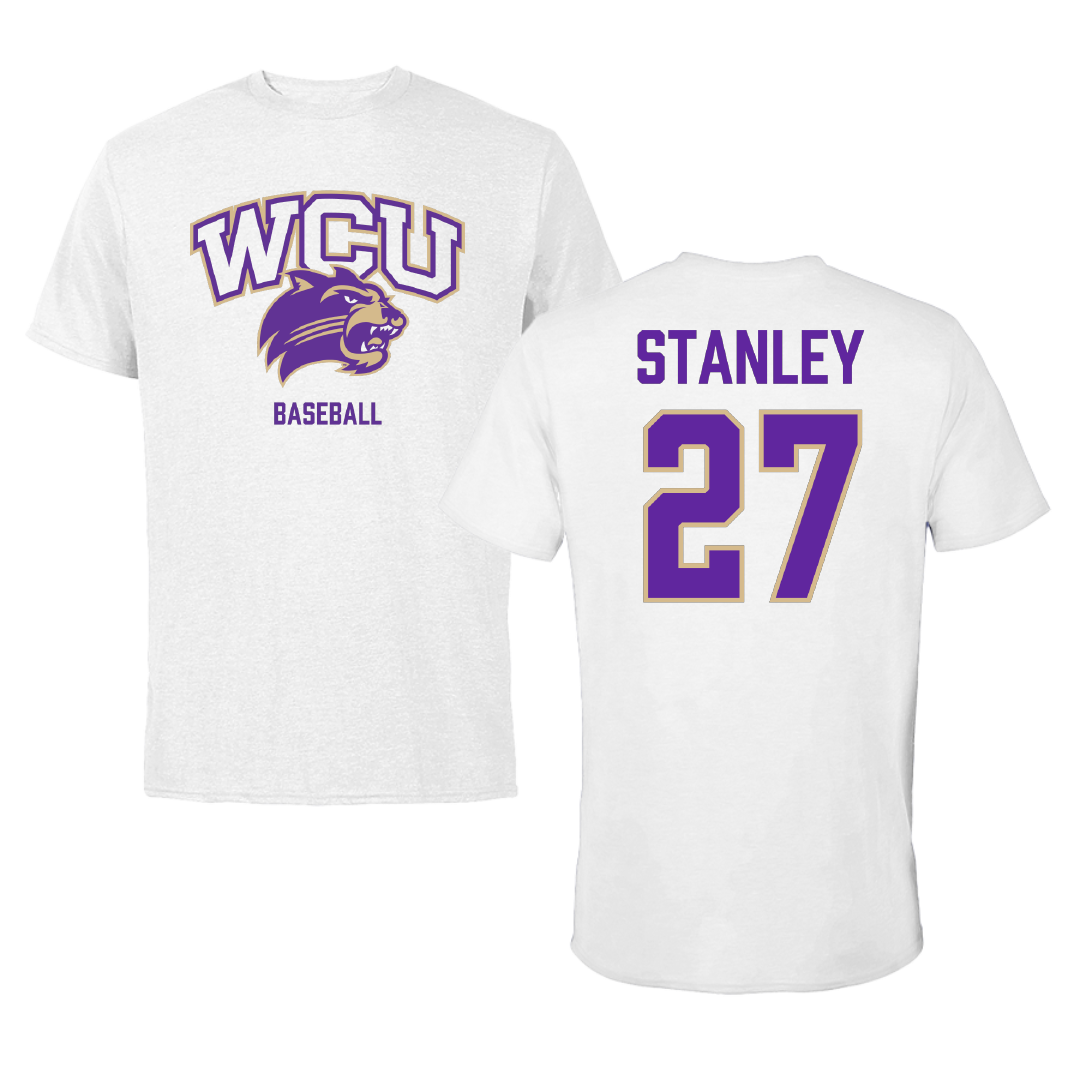 Western Carolina University Baseball White Tee - #27 Wyatt Stanley
