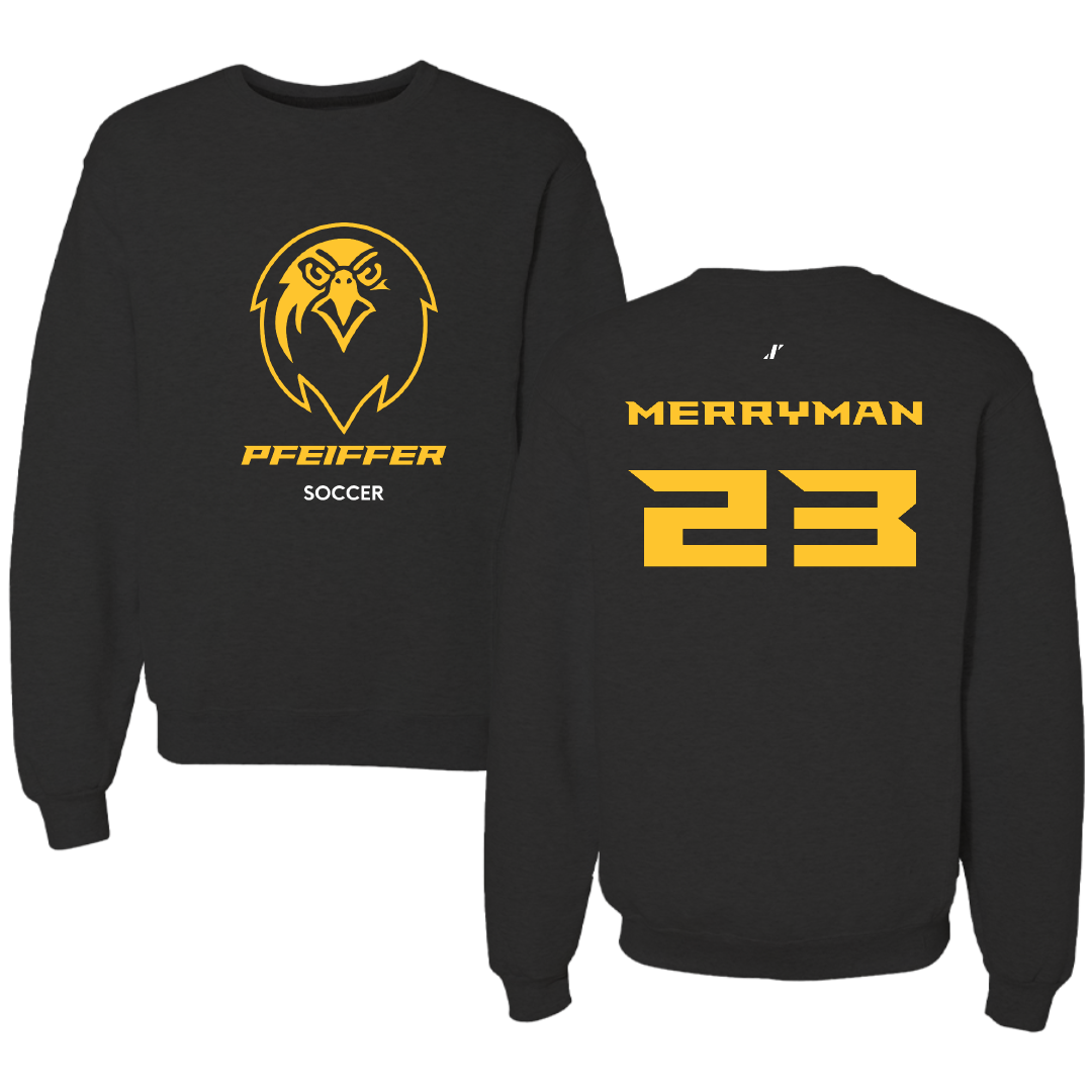Pfeiffer University Soccer (M) Black Crewneck - #23 Nolan Merryman
