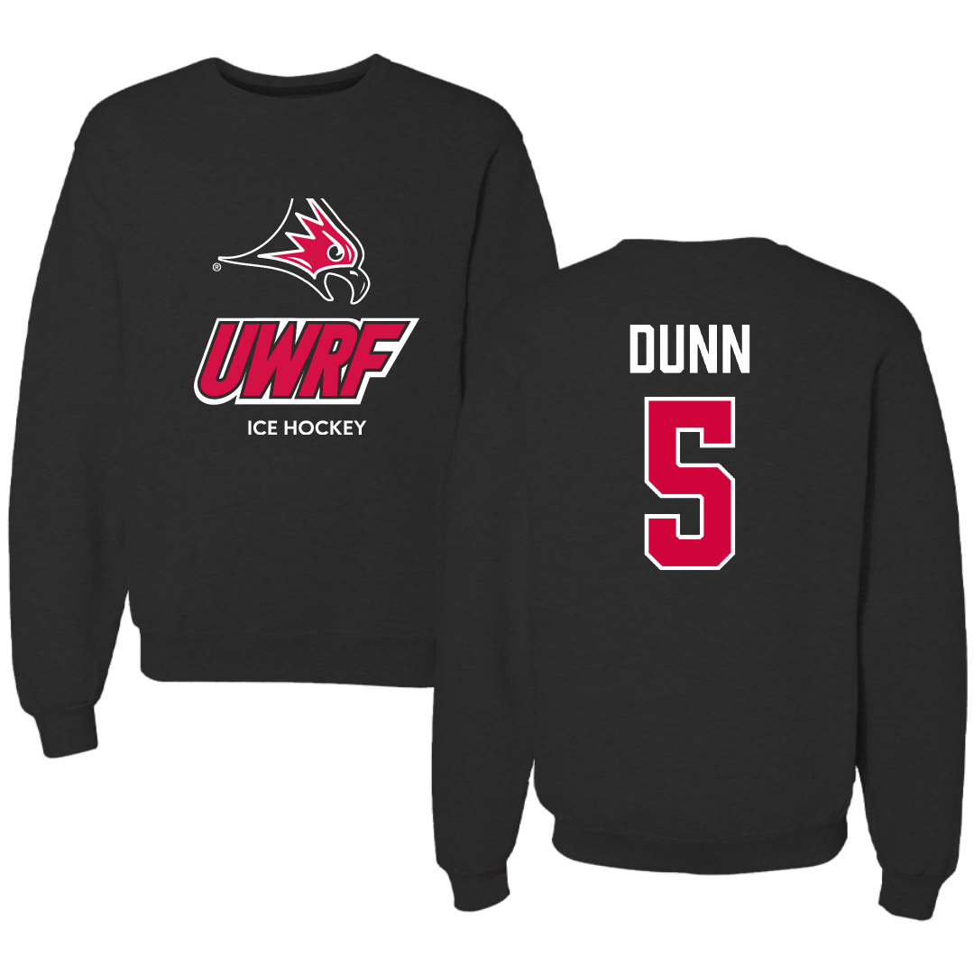 University of Wisconsin-River Falls Ice Hockey (W) Black Crewneck - #5 Mackenzie Dunn