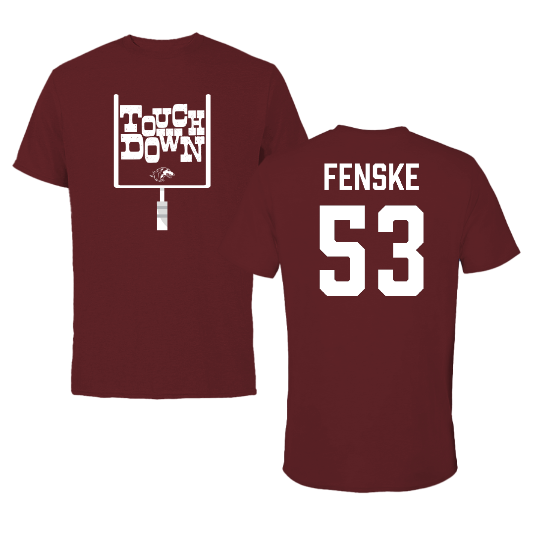 Southern Illinois University at Carbondale Football Maroon Touchdown Performance Tee - #53 Noah Fenske