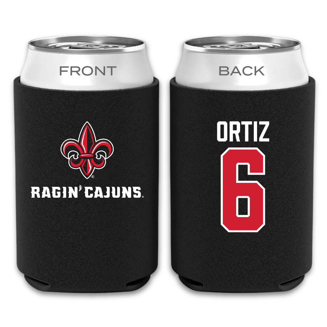 University of Louisiana at Lafayette Soccer Black Can Cooler - #6 Lucy Ortiz