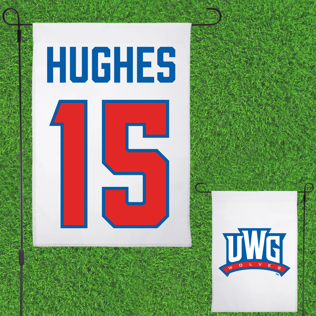University of West Georgia Football White Garden Flag - #15 Brady Hughes