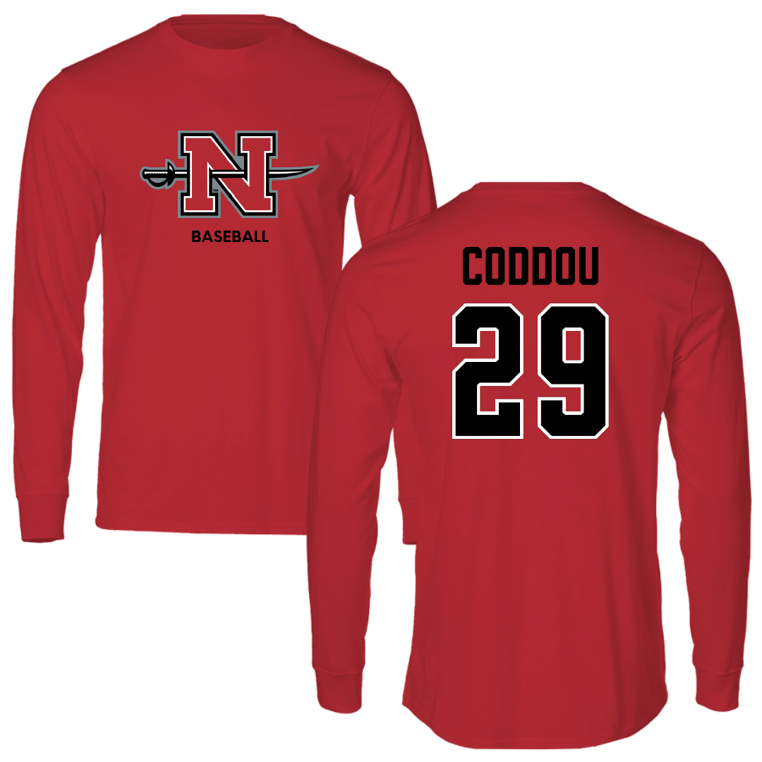 Nicholls State University Baseball Red Mascot Performance Long Sleeve - #29 Parker Coddou