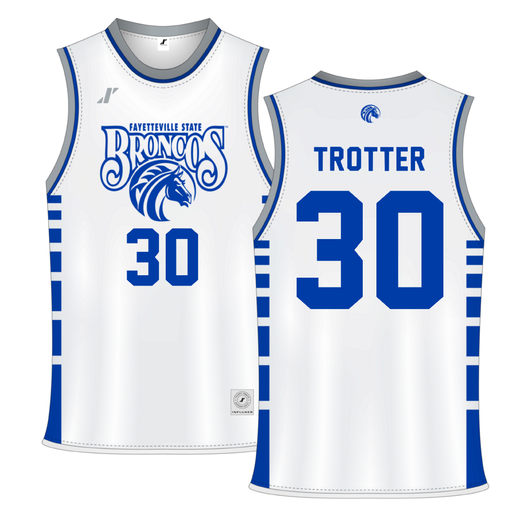 Fayetteville State University White Basketball Jersey - #30 Talia Trotter