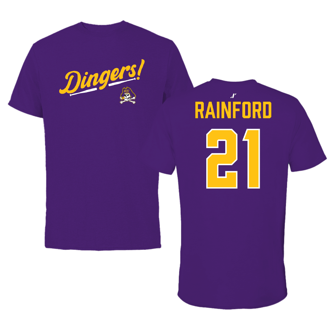 East Carolina University Softball Purple Dingers Tee - #21 Sydney Rainford