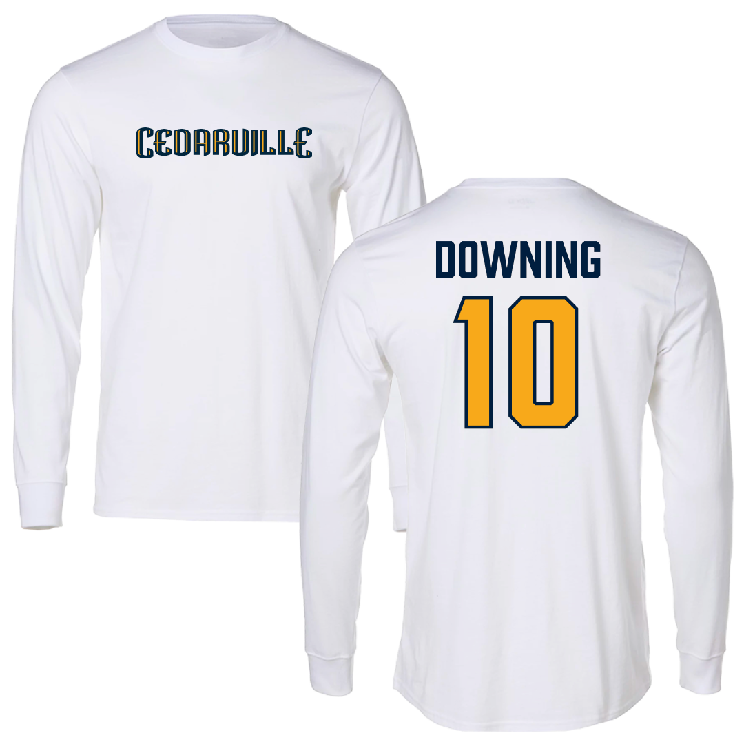 Cedarville University Basketball (W) White Performance Long Sleeve - #10 Chloe Downing