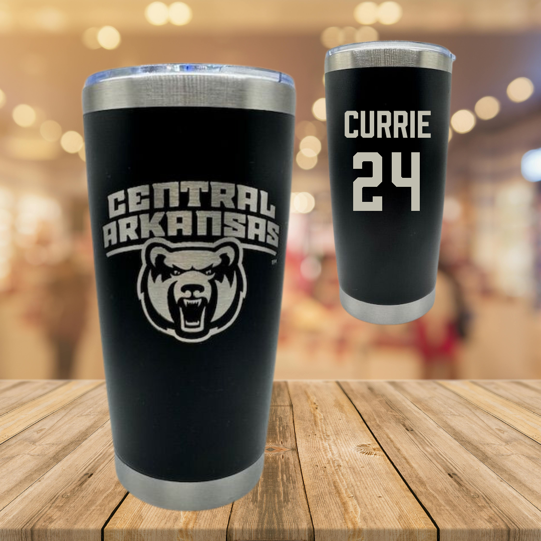 University of Central Arkansas Softball Black Stainless Steel Tumbler - #24 Sarah Currie
