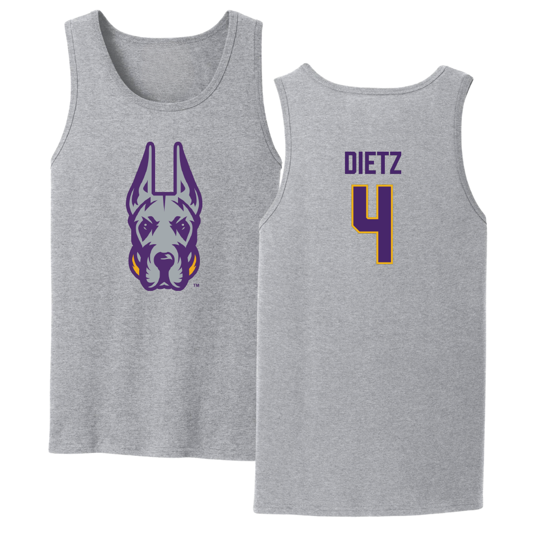 University at Albany Football Sport Gray Tank Top - #4 MarQeese Dietz
