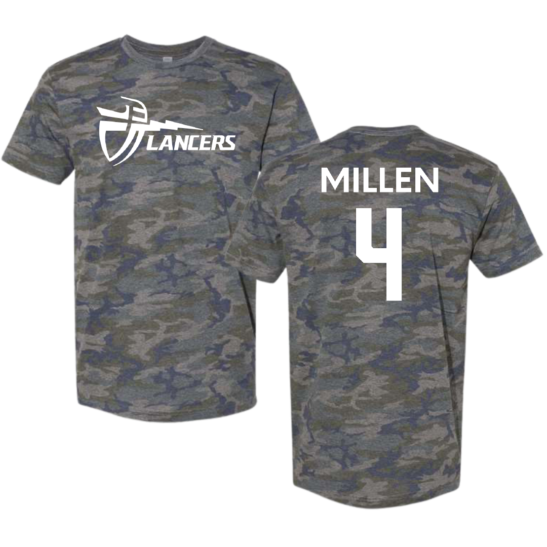 California Baptist University Softball Vintage Camo Tee - #4 Bethany Millen
